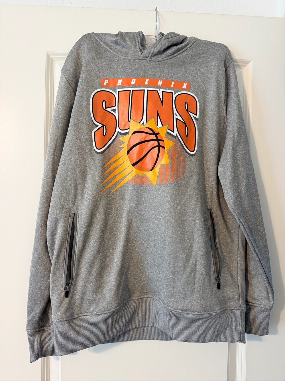 NBA Phoenix Suns Gray Crewneck Sweatshirt with Orange Logo